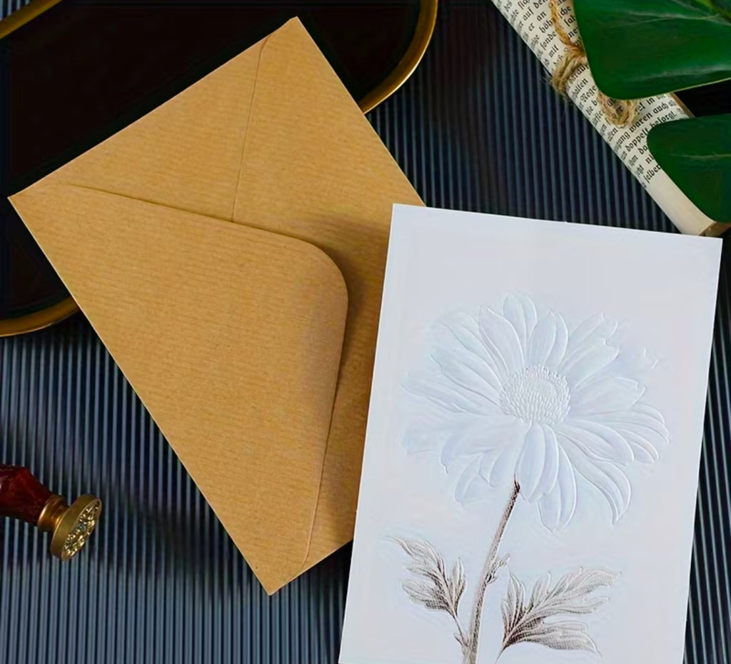 White floral envelopes