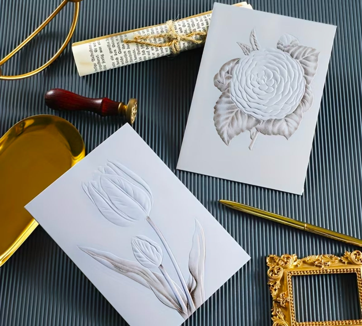 White floral envelopes