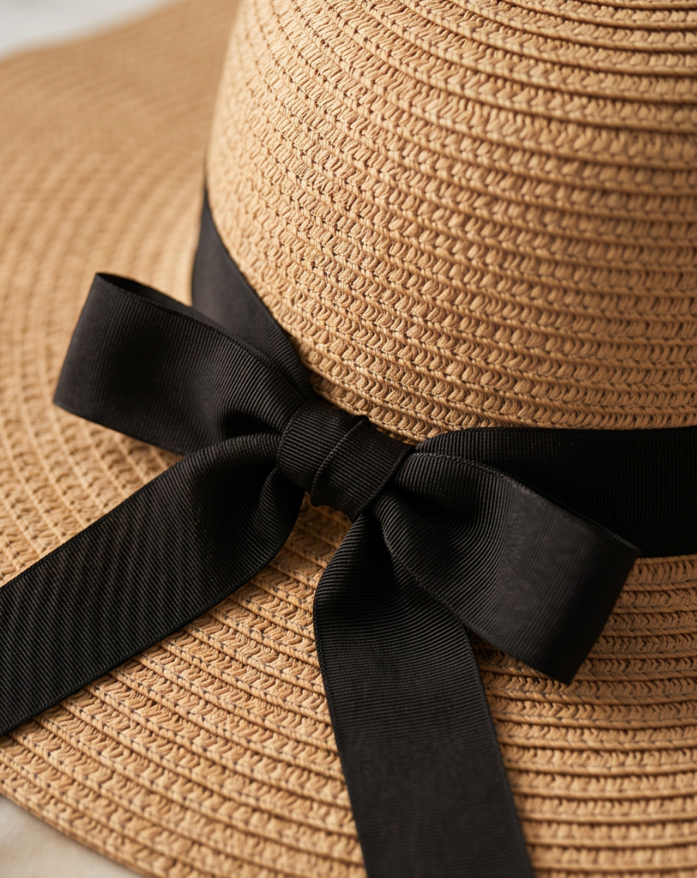 Beach bag and hat (brown)- شنطة وقبعة بحر (بني)