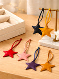 Car decorative leather star with initials -  نجمه جلديه لديكور السيارات مع طباعه الاحرف
