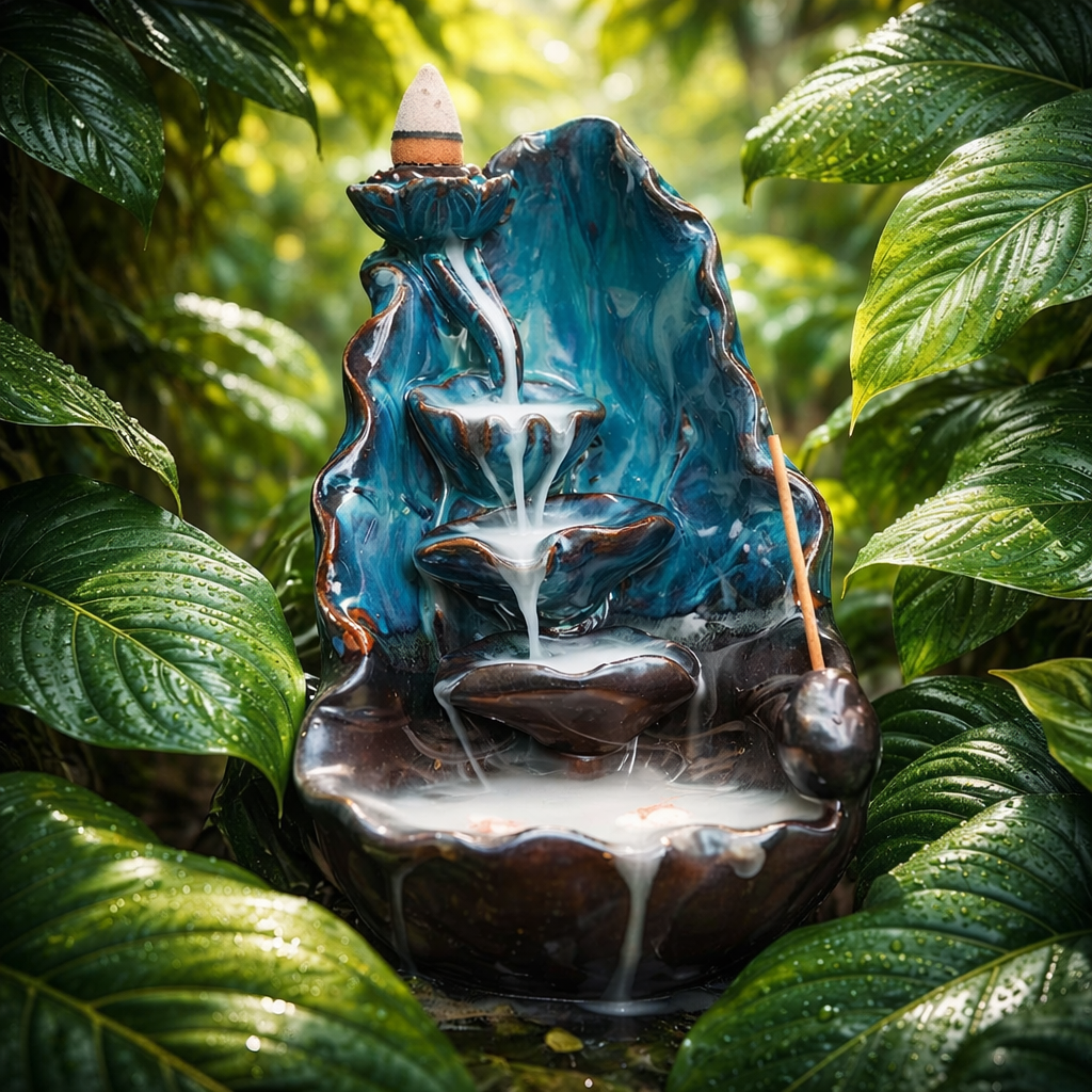 Ceramic incense holder- مبخرة الشلال الفيروزيه  سيراميك