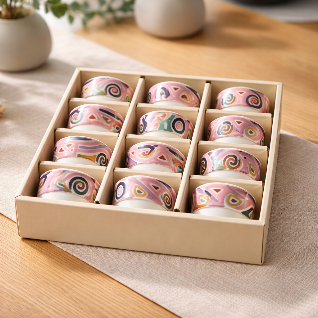 Arabic coffee cups set of 12 pieces - طقم فناجين عدد ١٢ حبه