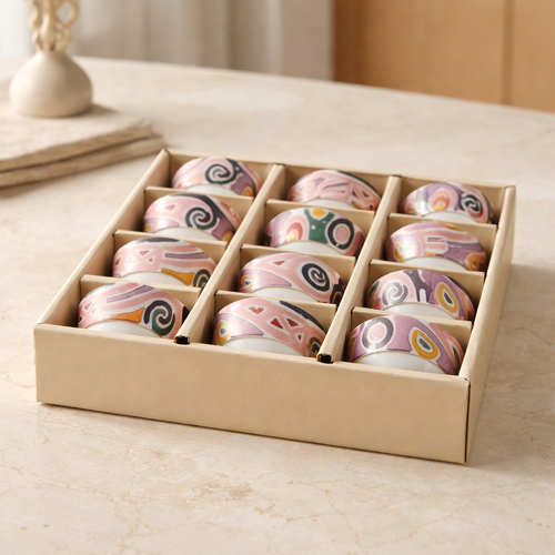 Arabic coffee cups set of 12 pieces - طقم فناجين عدد ١٢ حبه