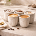 Arabic coffee cups set of 6 pieces beige - (طقم فناجين عدد ٦ (بيج
