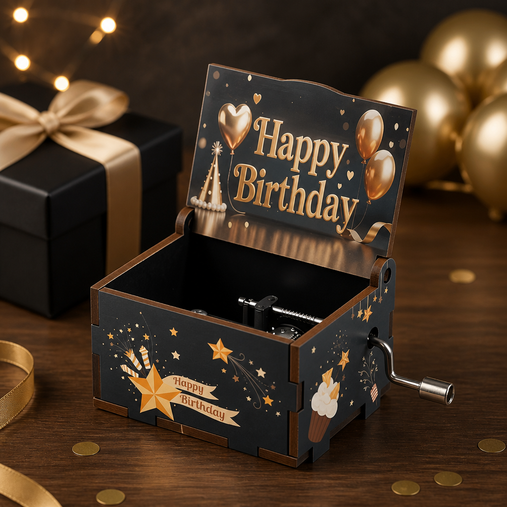 Mini happy birthday music box