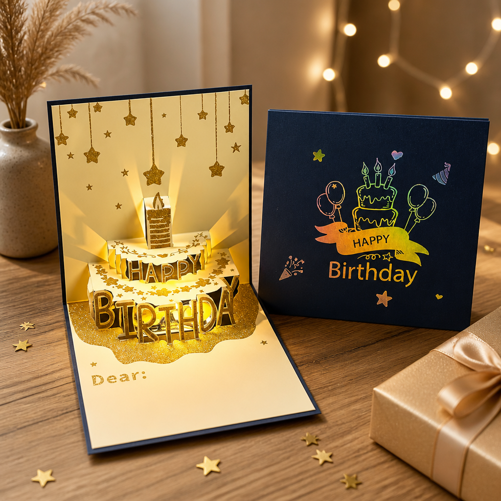 Musical birthday card & envelope