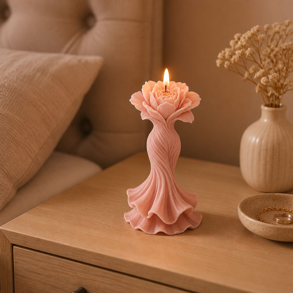 Flower dress candle