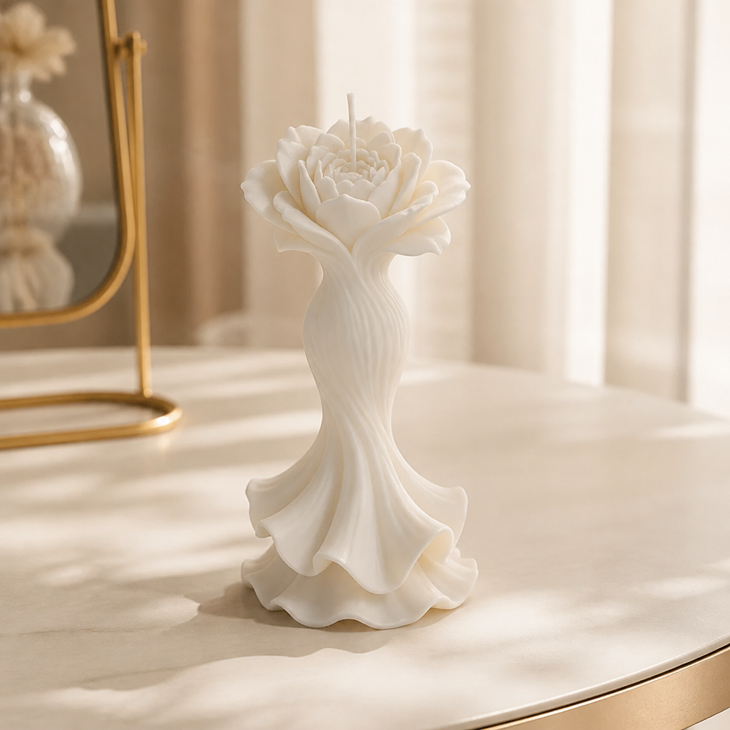 Flower dress candle