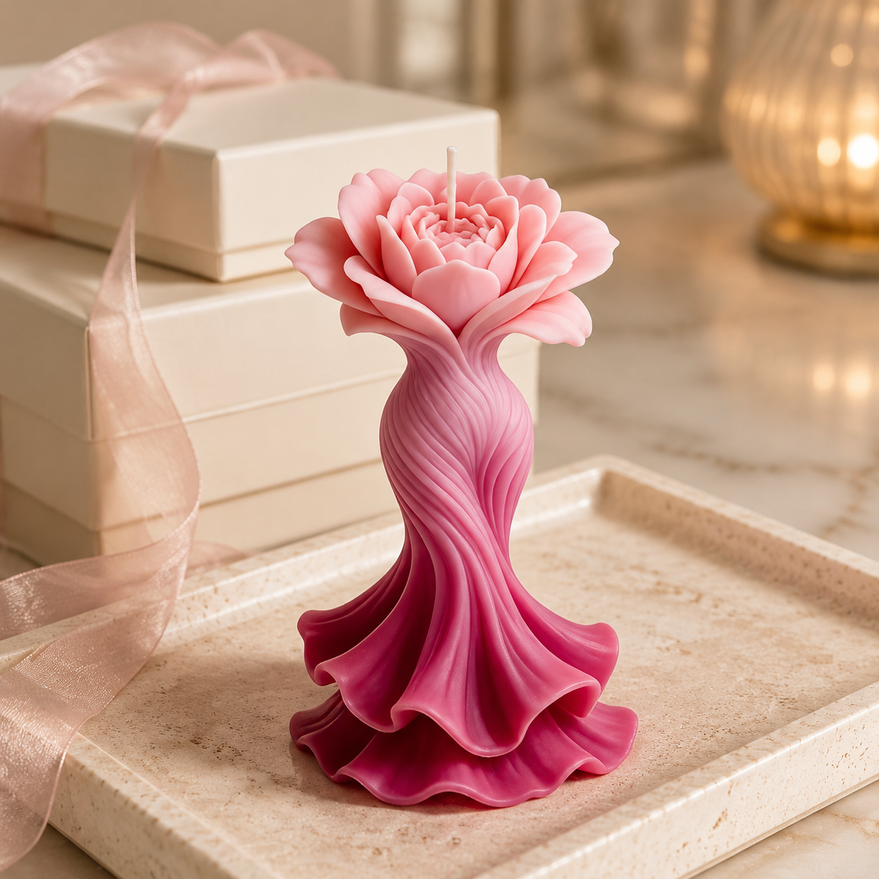 Flower dress candle