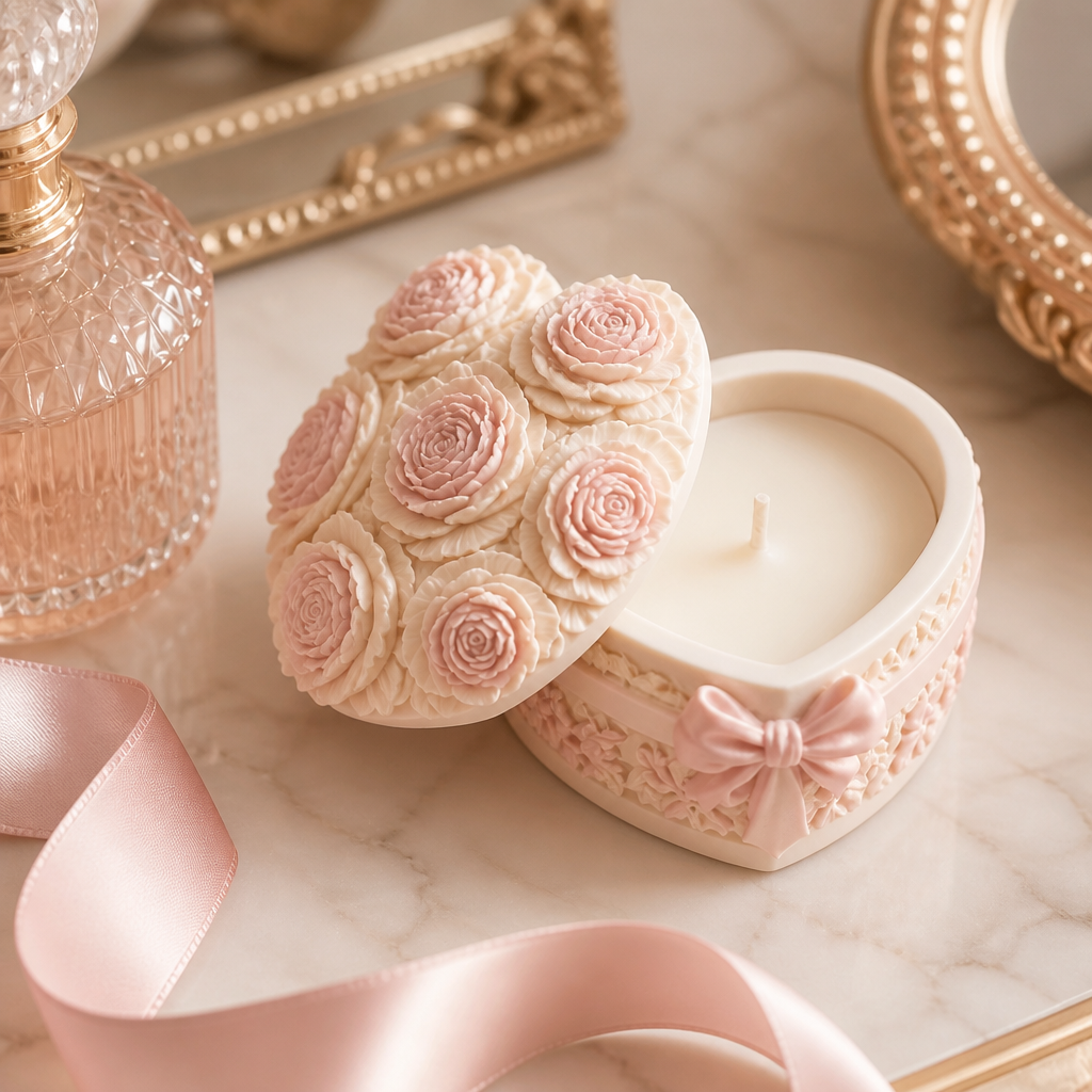 Heart box candle
