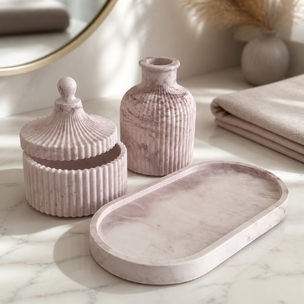 Set of 3 pec tray min vase and cup