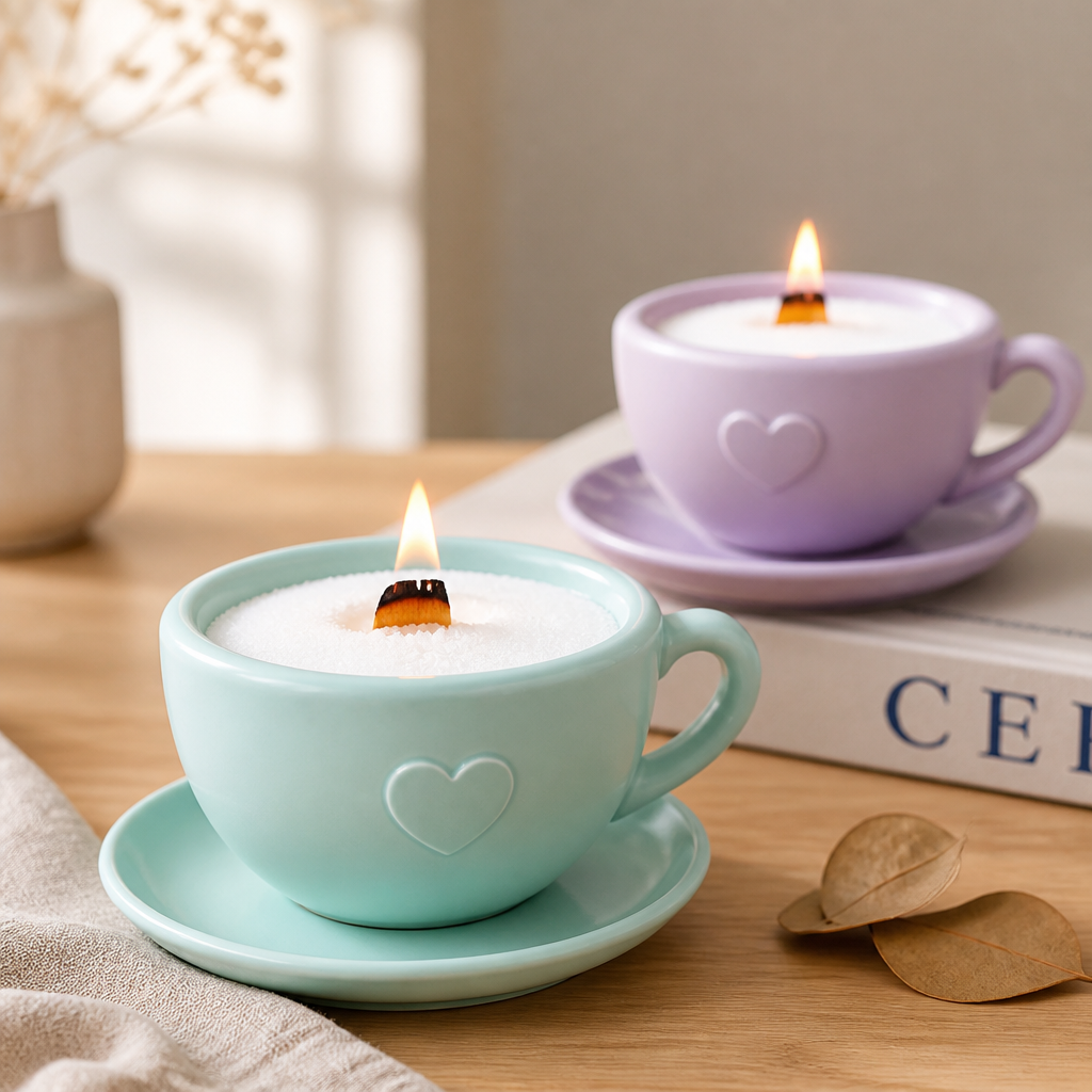 Coffee cup candle