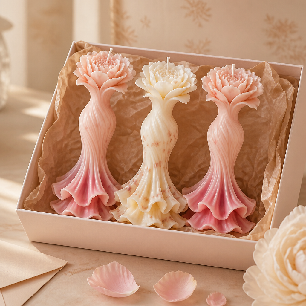 Flower dress candle