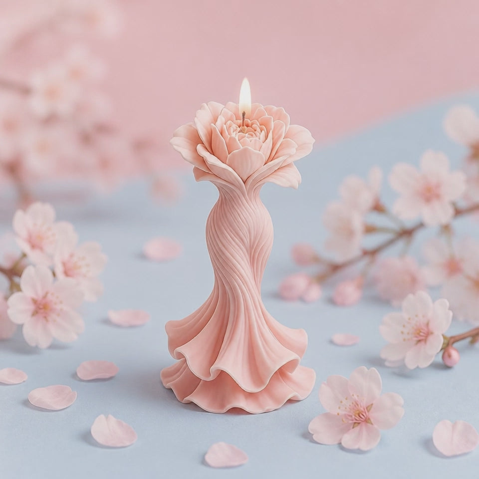 Flower dress candle