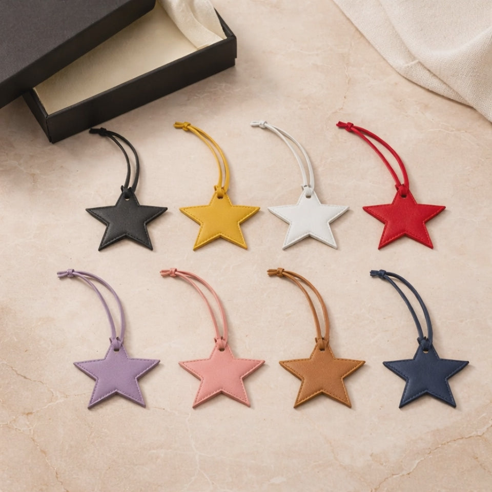 Car decorative leather star with initials -  نجمه جلديه لديكور السيارات مع طباعه الاحرف