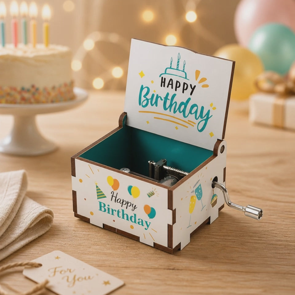 Mini happy birthday music box