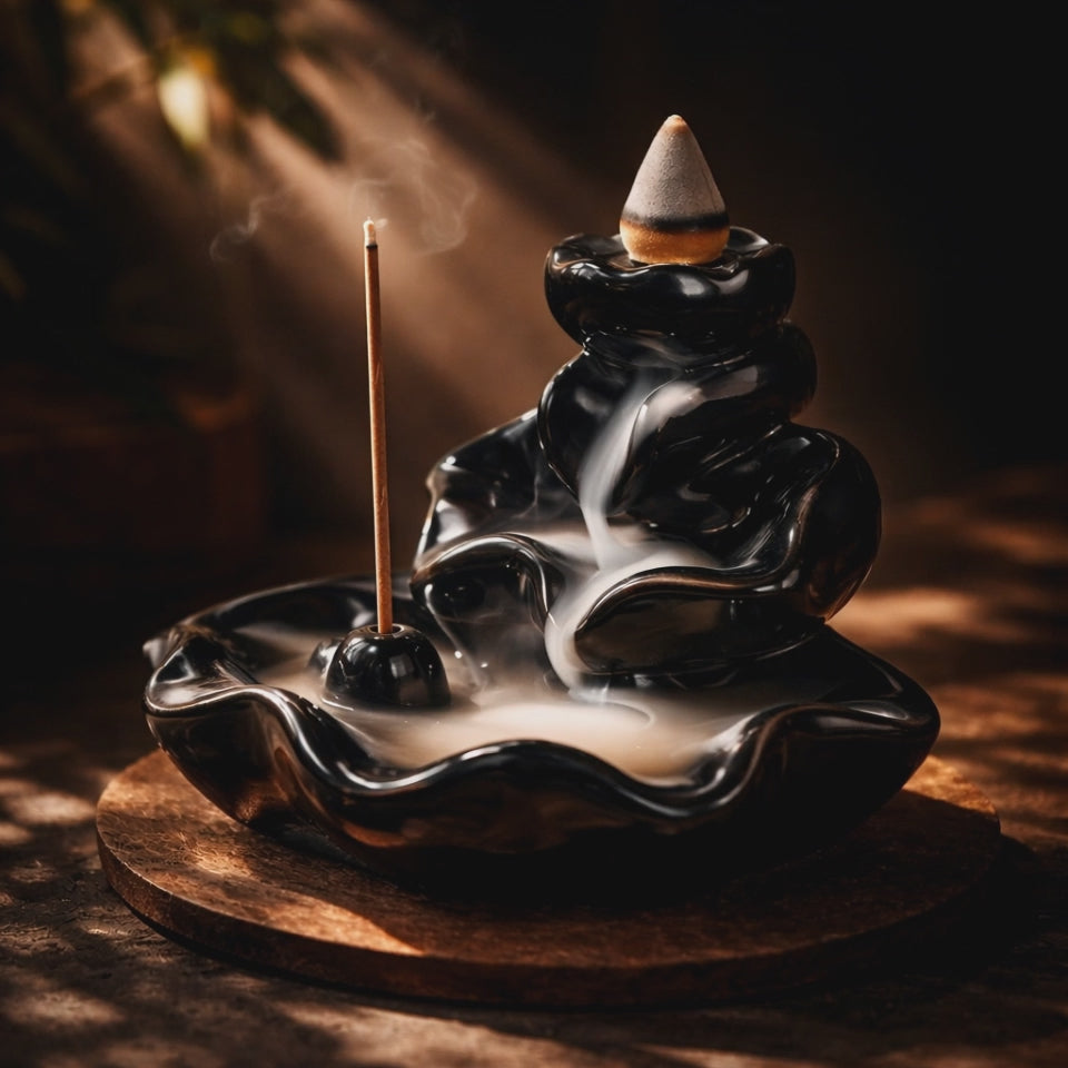 Mini black ceramic backour waterfall (Mini)- شلال السيراميك الاسود للبخور (ميني)