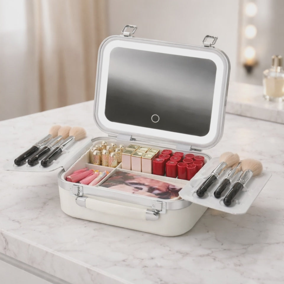 Makeup LED travel bag - شنطة مكياج للسفر مع اضائة